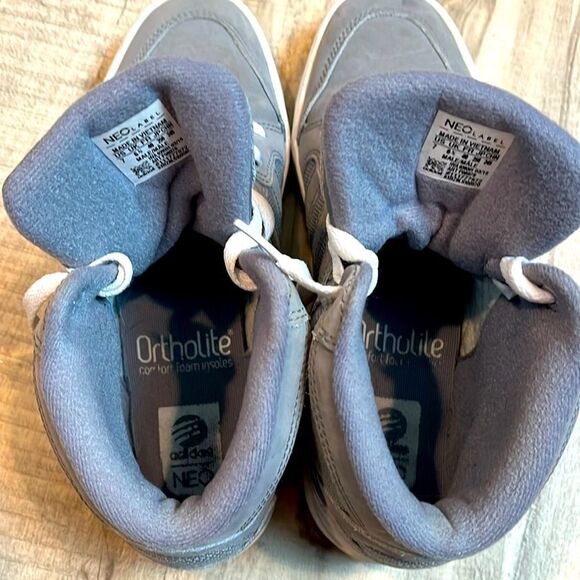 Adidas hi tops Neo Ortholite leather suede gray sz 7 (womens 8) good condition - Picture 6 of 9